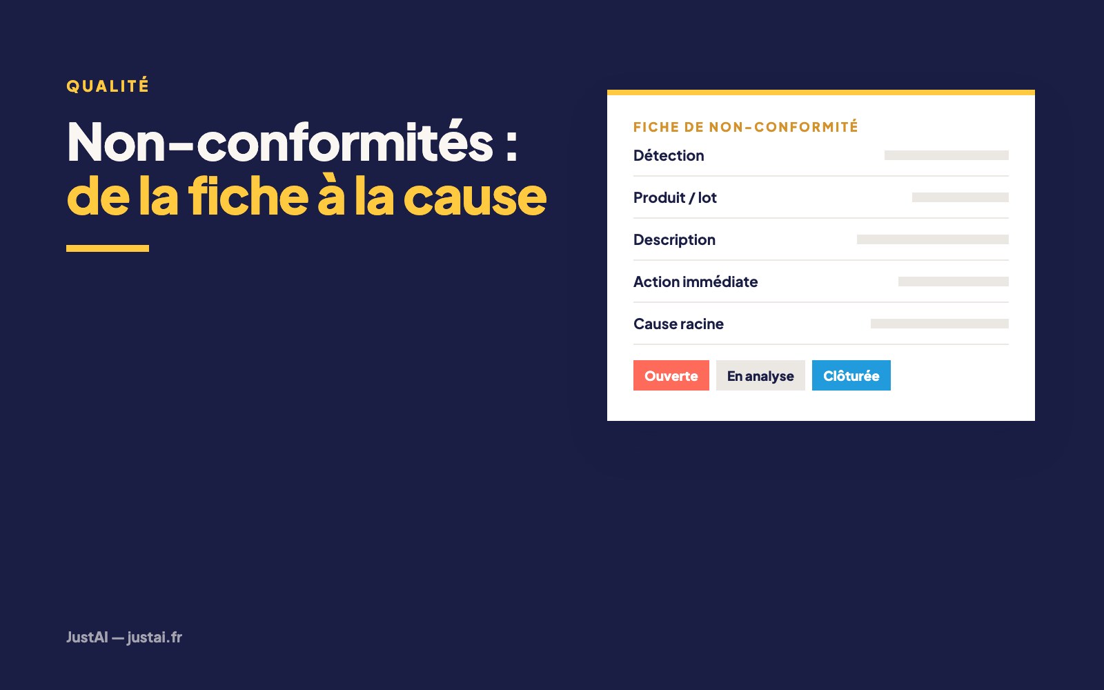 Fiche de non-conformité : modèle, traitement et analyse des causes
